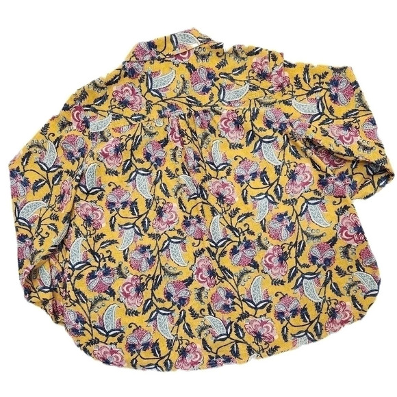 Pilcro by Anthropologie , Vintage Paisley Floral Gold/Navy, US Women's Small - Picture 3 of 8